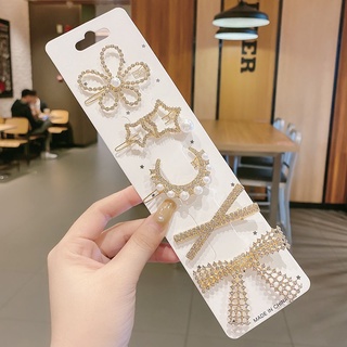 Set 5 kẹp tóc hoạ tiết trăng sao cute