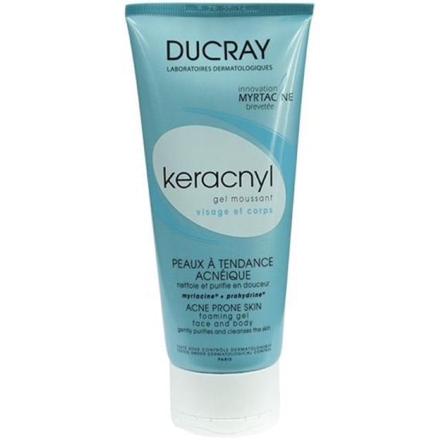 Sữa rửa mặt keracnyl ducray cho da nhờn mụn