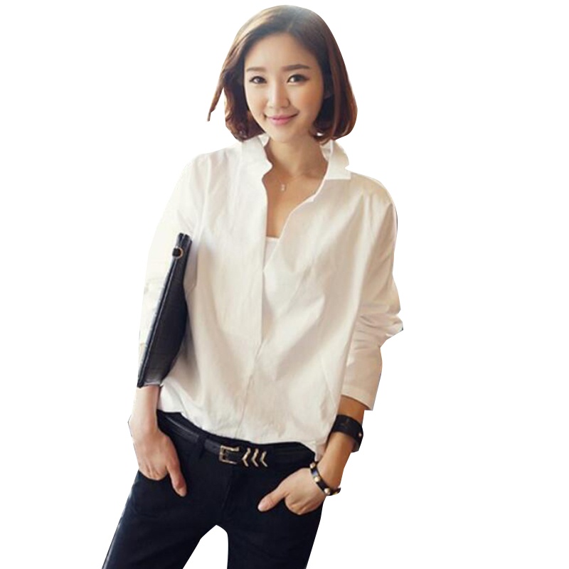 Áo Kiểu Tay Dài Cổ Chữ V Phối Ren Thời Trang Thanh Lịch Cho Nữ