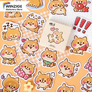 Set 45 hình dán Winzige họa tiết chó Shiba Nhật hoạt hình đáng yêu