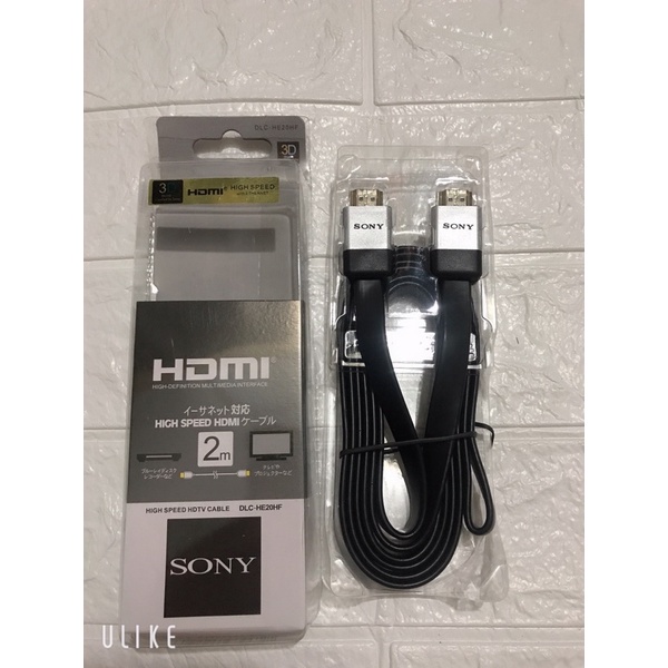 Dây Cáp HDMI Sony 2m dẹt đen-Dây cáp kết nối cổng HDMI 2 đầu tốt chống nhiễu xịn chất lượng cao giá rẻ