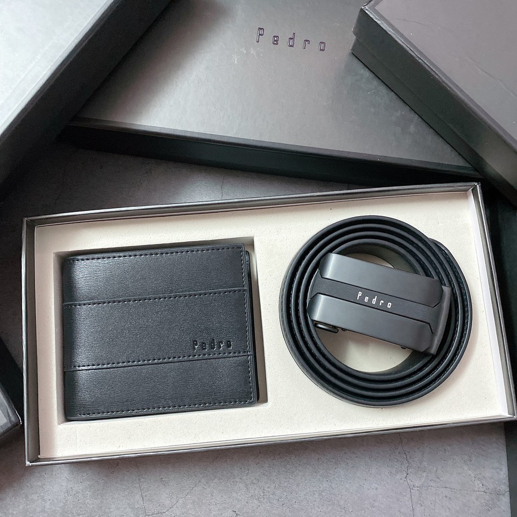 Set nịt ví nam pedro da thật fullbox snv v242
