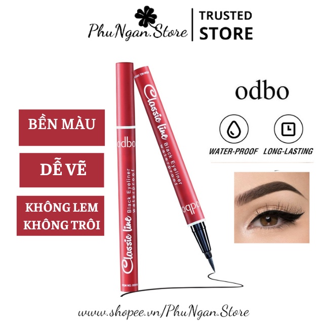 (Dễ vẽ)Kẻ mắt nước Odbo Classic Line Black Eyeliner Waterproof OD310 Thái Lan