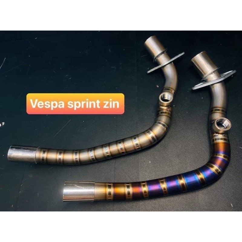 cổ titanium xịn dành cho bô zin vespa sprint gắn lon pô zin  phôi  khò sẵn