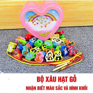 Xâu hạt gỗ , luồn dây đẹp nhất có hộp trái tim
