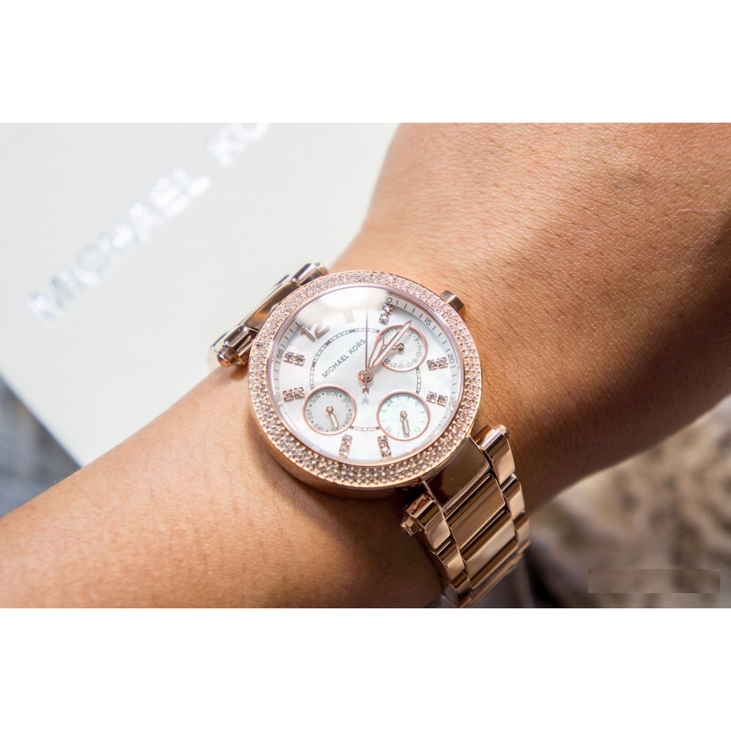 ĐỒNG HỒ NỮ MICHAEL KORS PARKER MINI , DÂY THÉP , SIZE 33MM , FULLBOX HÃNG