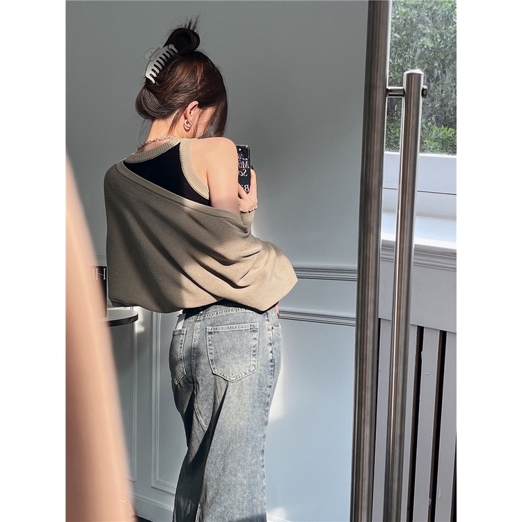 Khăn Choàng Dệt Kim Dáng Rộng Phong Cách retro Thời Trang Hàn Quốc Cho Nữ