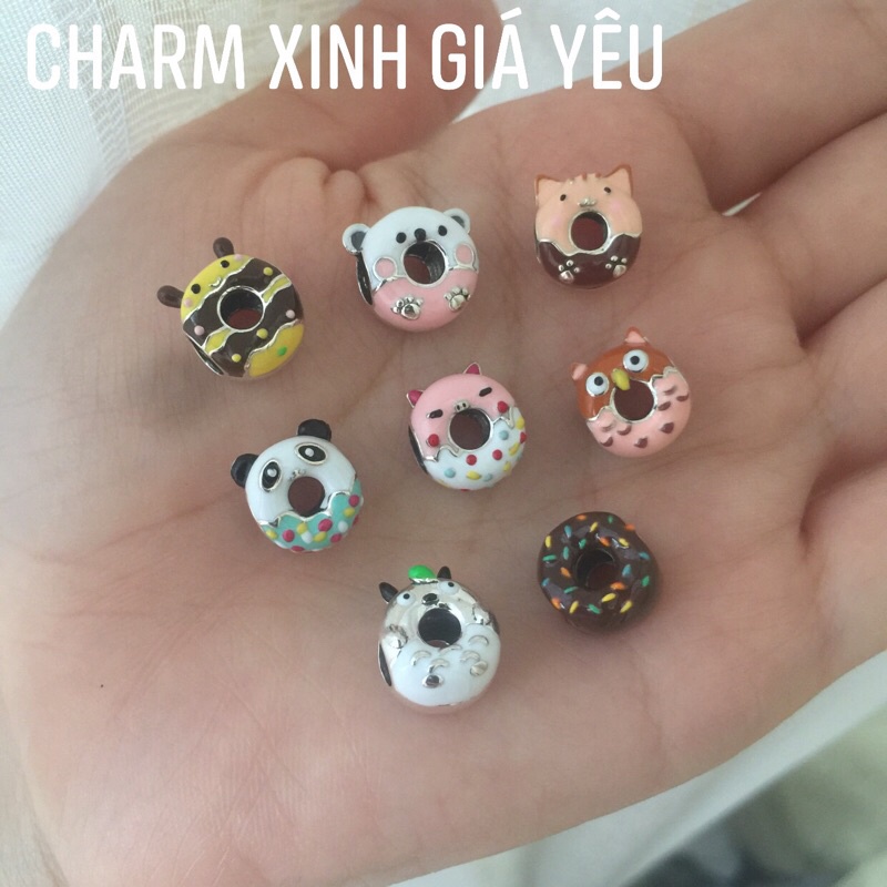 Charm bánh Donut xinh xắn cho bé yêu băng bạc 925 nhungsophie