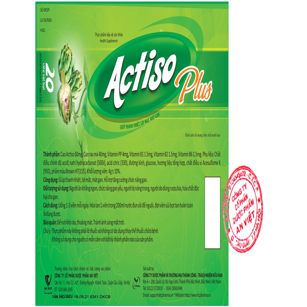 Viên sủi Actiso Plus - Thanh Nhiệt Lợi Mật Mát Gan | Thế Giới Skin Care