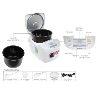 [Chính hãng - Bảo hành 1 năm] Nồi cơm điện tử Panasonic SR-ZE185WRA (1.8l)