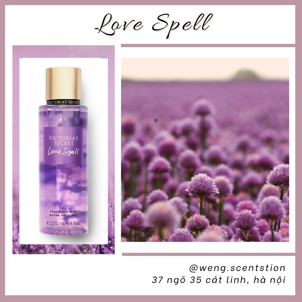 Xịt thơm toàn thân Bodymist Victoria’s Secret mùi Love Spell