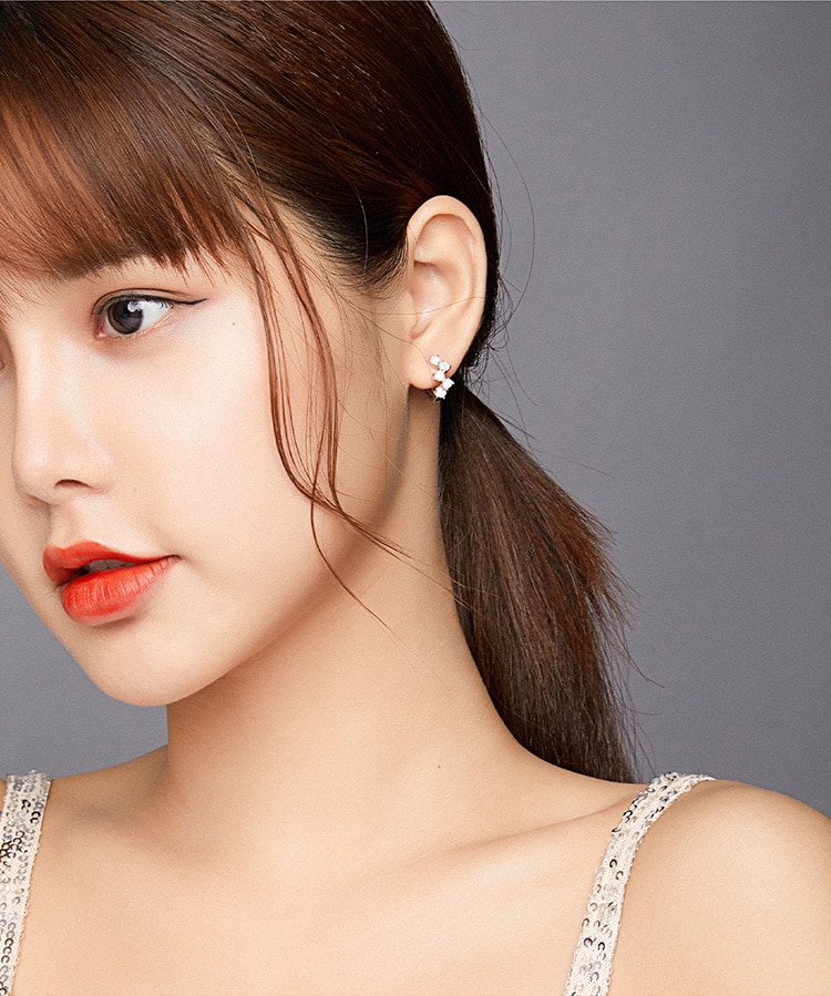 Bông Tai Bamoer SCE941 Bằng Bạc 925 Sterling Bạch Kim Hoạ Tiết Bong Bóng Dễ Thương Cho Nữ