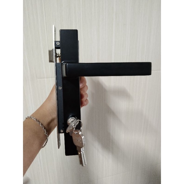 💥Khóa KL đen đơn điểm cho cửa nhôm hệ vát cạnh 55