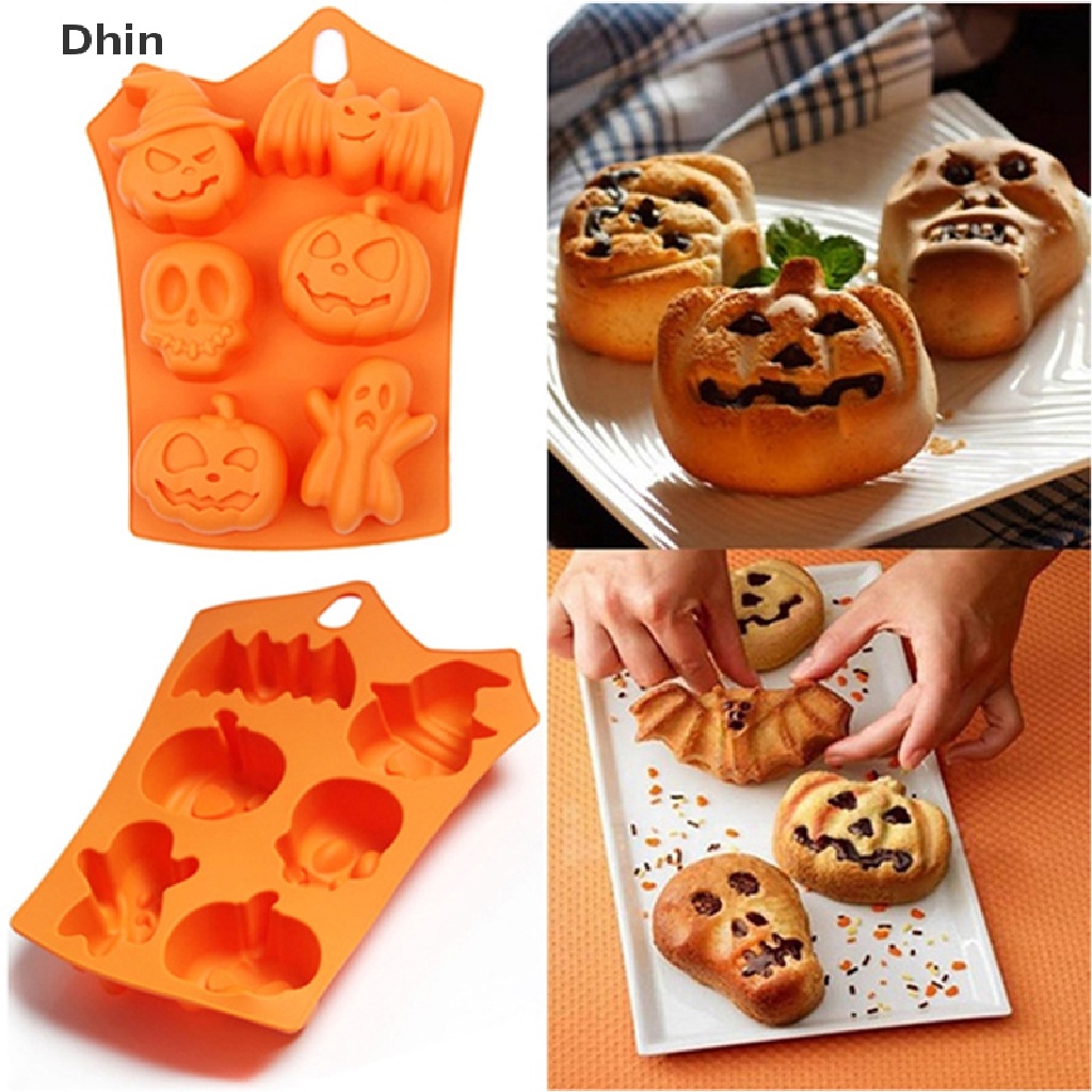 Khuôn Làm Bánh 6 Ngăn Hình Dơi Bí Ngô Halloween Độc Đáo