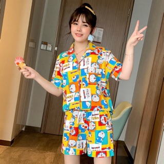 Bộ Quần Áo Pijama Mùa Hè Rực Rỡ Doremon Doraemon