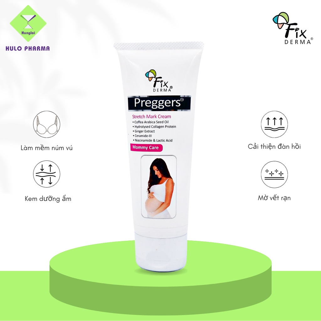 Kem Mờ Vết Rạn Da Cho Bầu Và Mẹ Cho Con Bú Fixderma Preggers Stretch Mark Cream 60g