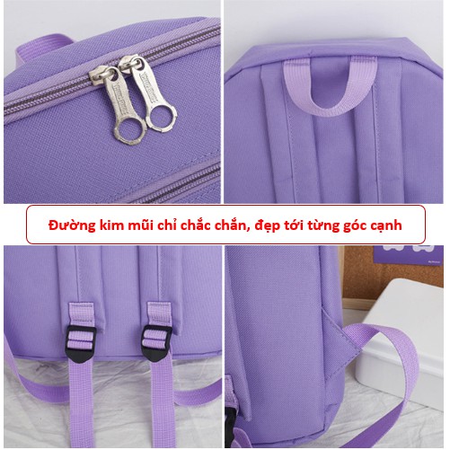 Balo nữ - cặp đi học - combo 4 món vải chống nước 2 lớp ullzang CLBDBAG cho học sinh nữ, nam MKZ110