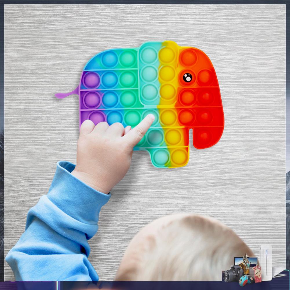 Đồ Chơi Xếp Hình Chú Voi Màu Cầu Vồng Giúp Giảm Căng Thẳng