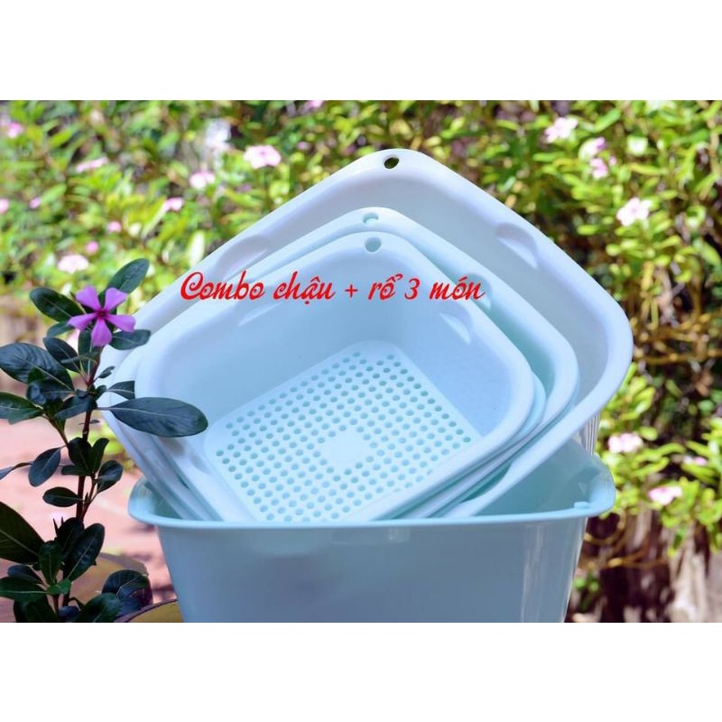 Set 6 rổ và chậu dày dặn, cao cấp