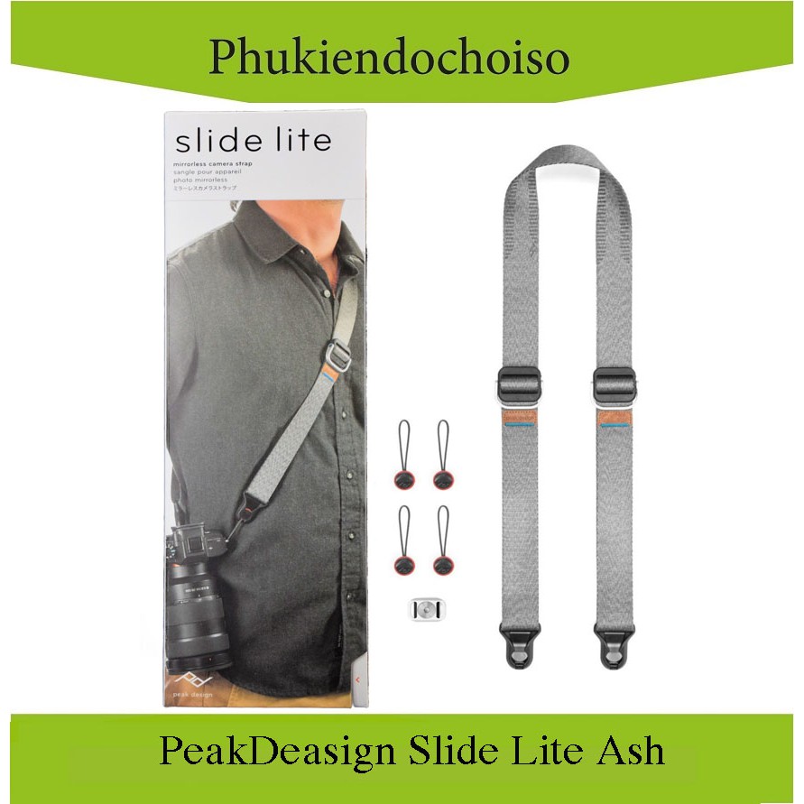 Dây máy ảnh PeakDeasign Slide Lite Ash, Bản trung