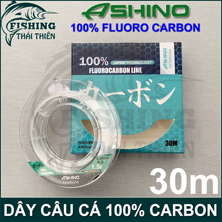 Dây Câu, Cước Câu Cá 100% Fluoro Carbon Ashino cuộn dài 30m