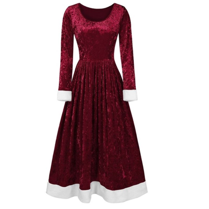 Áo Choàng Nhung Tay Dài Có Nón Hóa Trang Ông Già Noel Phong Cách Gothic Vui Nhộn Cho Nữ