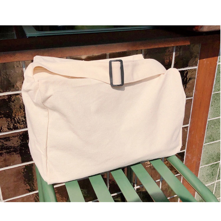 MODI MD211- TÚI TOTE ĐEO CHÉO TRỐNG SIU TO CÓ KHÓA KÉO &amp; TÚI CON VẢI CANVAS PHONG CÁCH ULZZANG