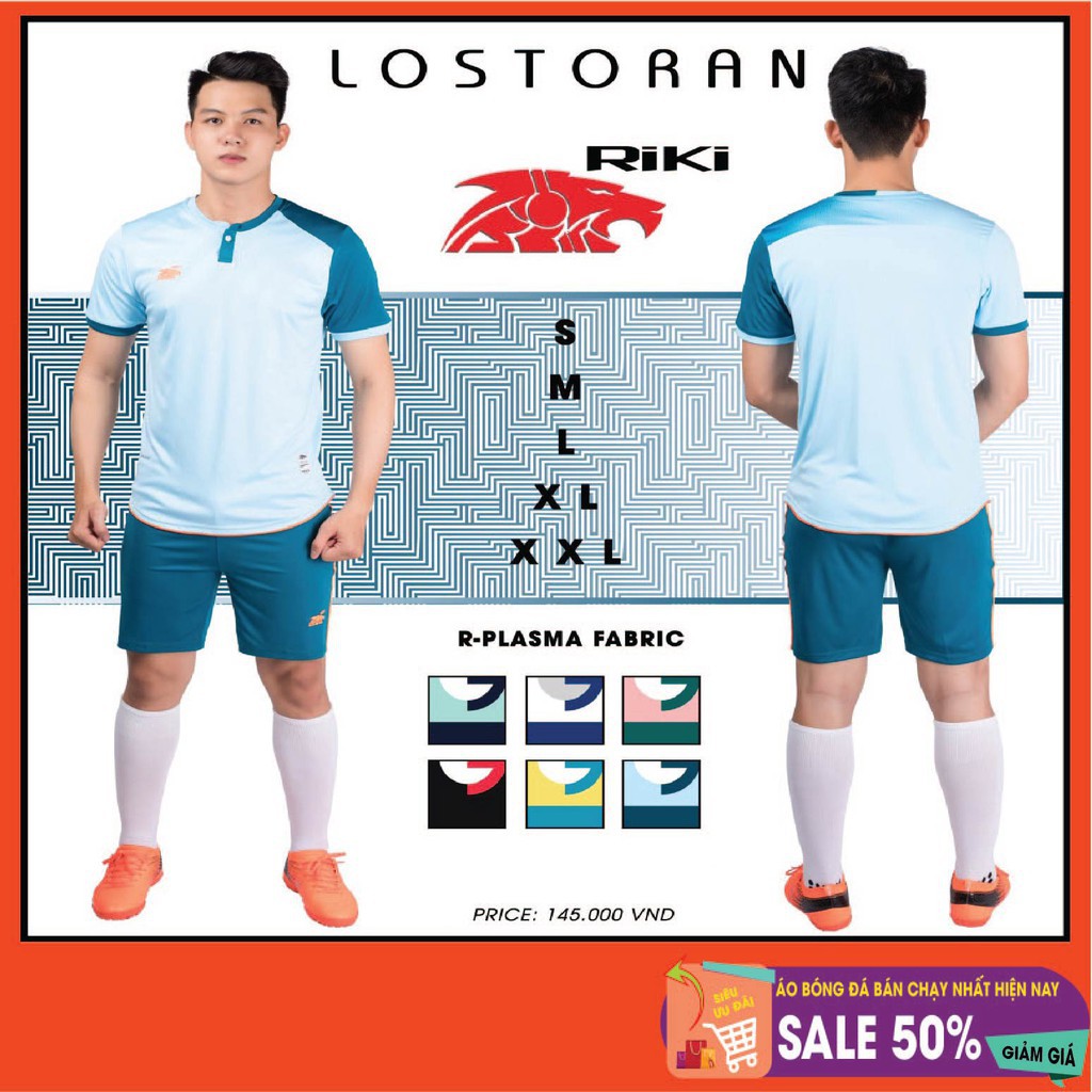 Bộ áo bóng đá không logo RiKi Lostoran sẵn kho, giá tốt