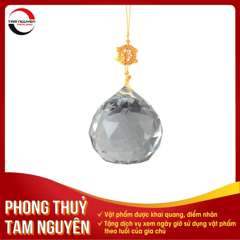 Quả Cầu Pha Lê Phong Thủy Trấn Trạch(7cm) - Hóa Giải Nhà Có Cửa Chính Thông Cửa Hậu - PT Sư Tam Nguyên