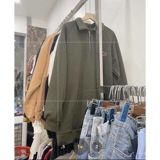 Áo Nỉ Sweat Nữ, áo dài tay thu đông khóa zip cổ polo (hàng có sẵn) | BigBuy360 - bigbuy360.vn
