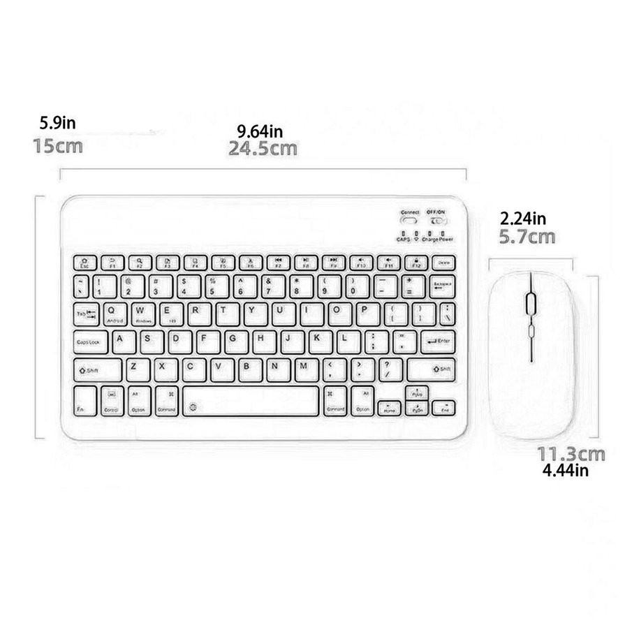 Bàn Phím Và Chuột Không Dây Di Động 7 Inch Có Đèn Cho Pc / Điện Thoại / Máy Tính Bảng