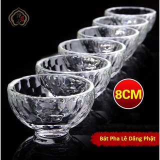 Bát Pha Lê đựng nước ( Cỡ NHỠ 8cm ) chén đựng nước hoặc để vật phẩm Phật giáo, tâm linh, phong thủy, thờ cúng, trận pháp
