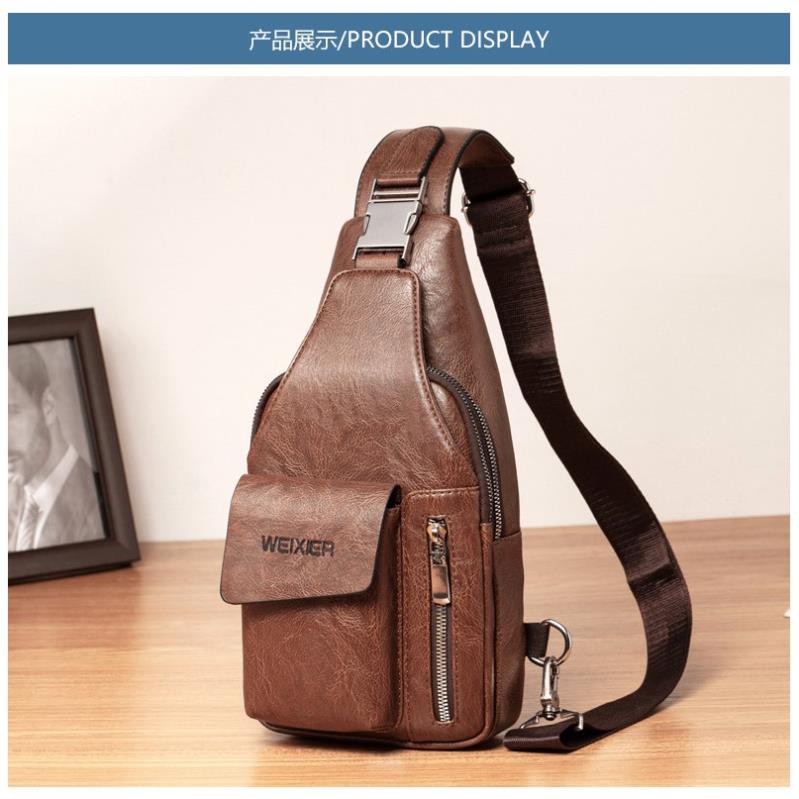 Túi Đeo Chéo Nam Trước Ngực Da PU Cao Cấp Chống Nước Phong Cách Thể Thao Thời Trang Hàn Quốc TD04 Đậm Chất Nam Tính | BigBuy360 - bigbuy360.vn