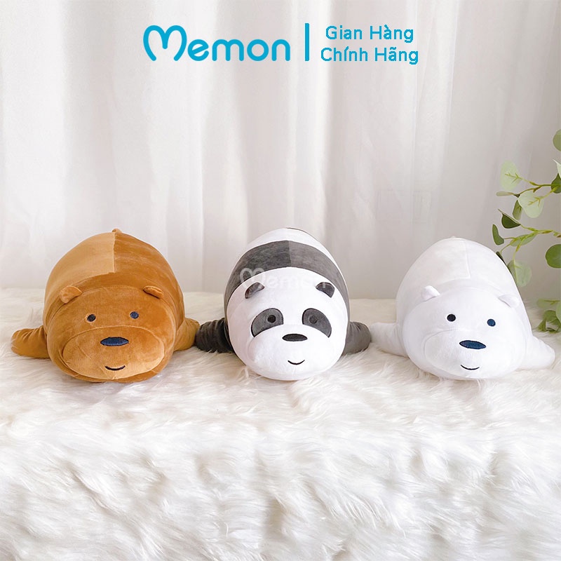 [Mã LIFEXANH03 giảm 10% đơn 500K] [Mã LIFEM1 giảm 50k đơn 99k] Gấu Bông Bộ Ba Chú Gấu We Bare Bears Nằm Cao Cấp Memon