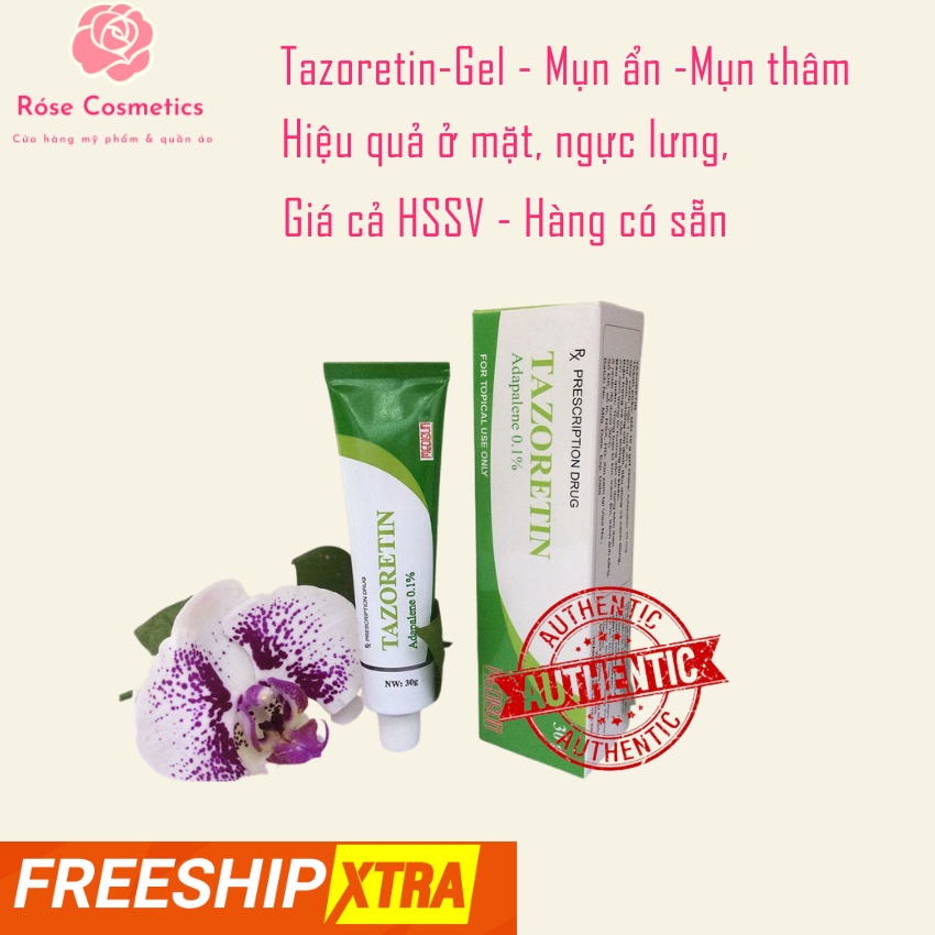 [CHÍNH HÃNG] Tazo.retin gel 0,3% &amp; 0,1% bôi da đẹp mịn màng, giảm thâm, giảm mụn, giá rẻ, hssv, freeship, có bill, róse