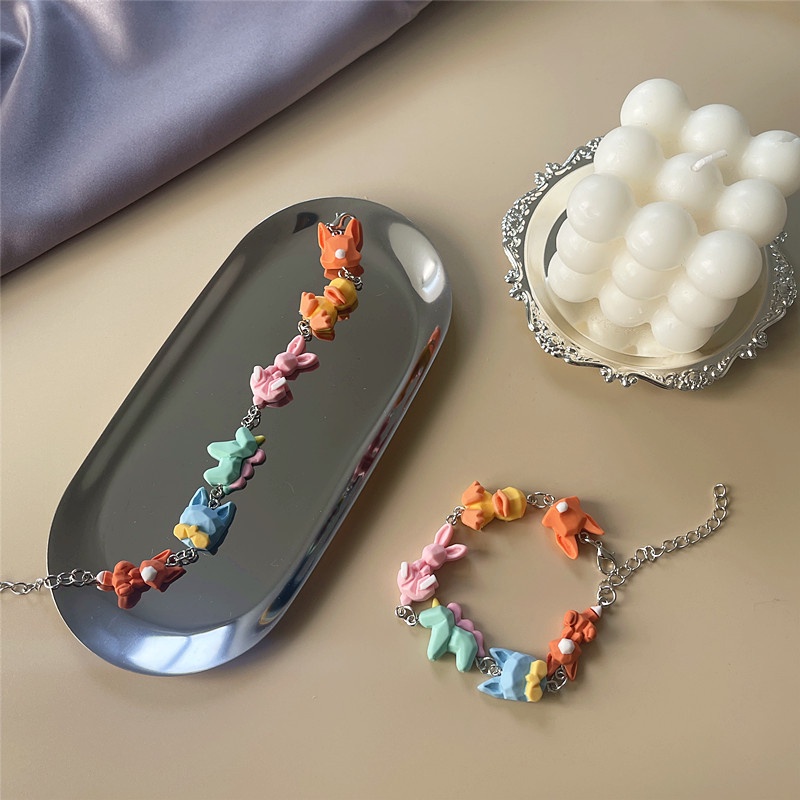 Vòng tay họa tiết thú cưng ba chiều mềm thời trang Harajuku xinh xắn dành cho nữ | BigBuy360 - bigbuy360.vn