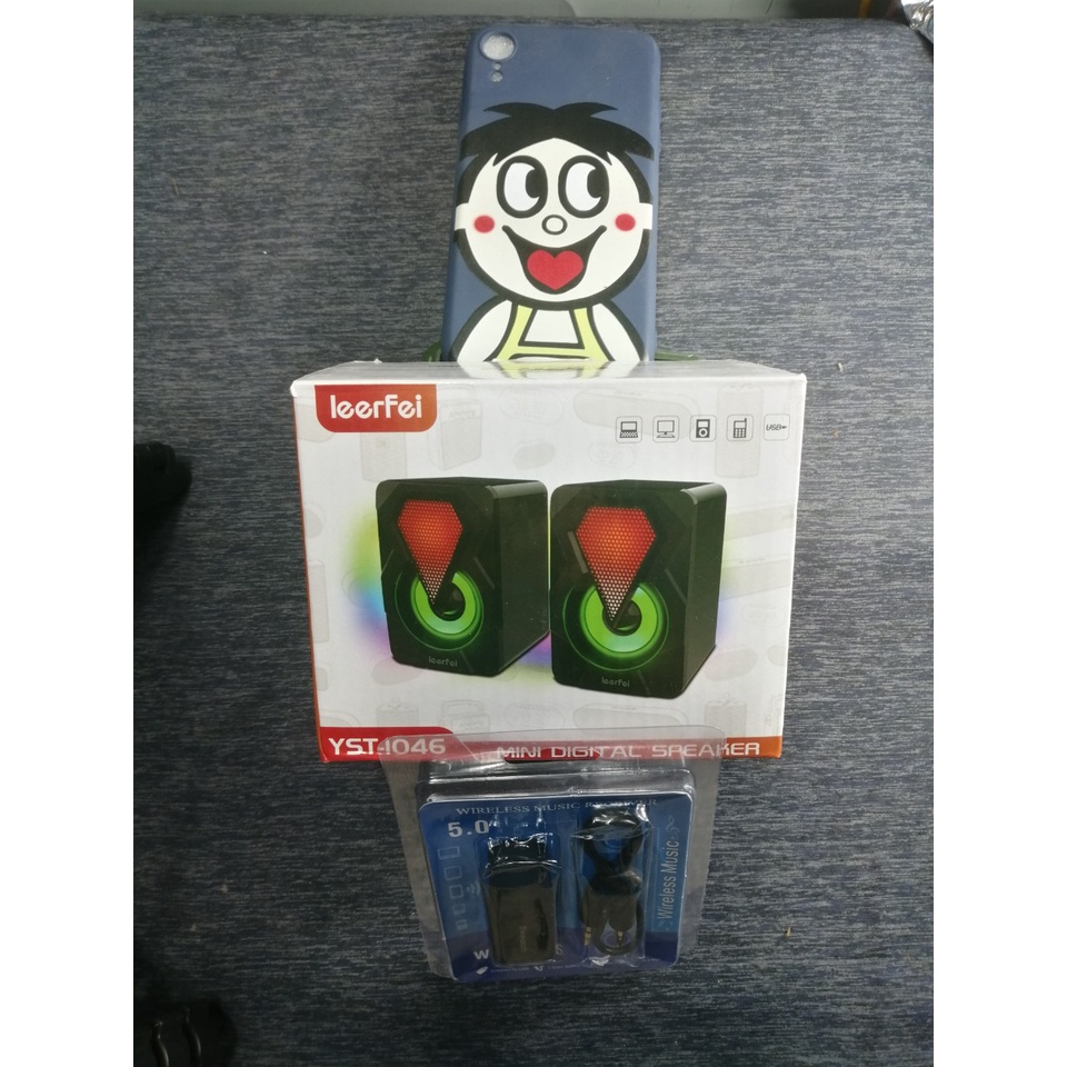 Loa Vi Tính 2.0 Mini LeerFei YST-0146 Led RGB Đổi Màu Tặng Kèm Thiết Bị Kết Nối Không Dây