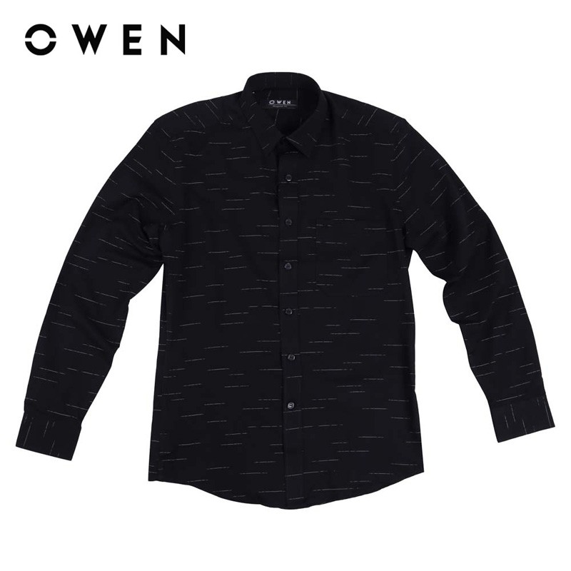 Áo Sơ mi dài tay nam Owen Bamboo Regularfit màu đen - AR90559DT