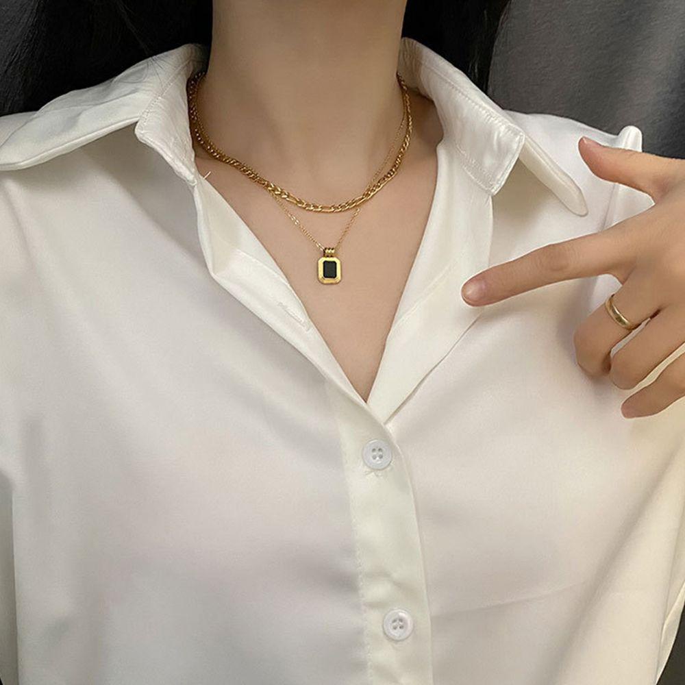 JARRED Vòng Cổ Choker Mặt Khối Lập Phương Phong Cách Hip Hop Đơn Giản Cá Tính Dành Cho Nữ