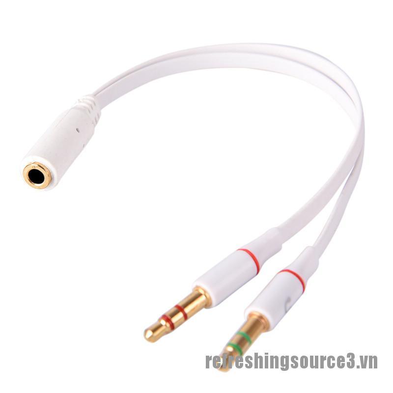 Cáp Chia Cổng 3.5mm Sang 2 Đầu Micro Hình Chữ Y Cho Máy Tính