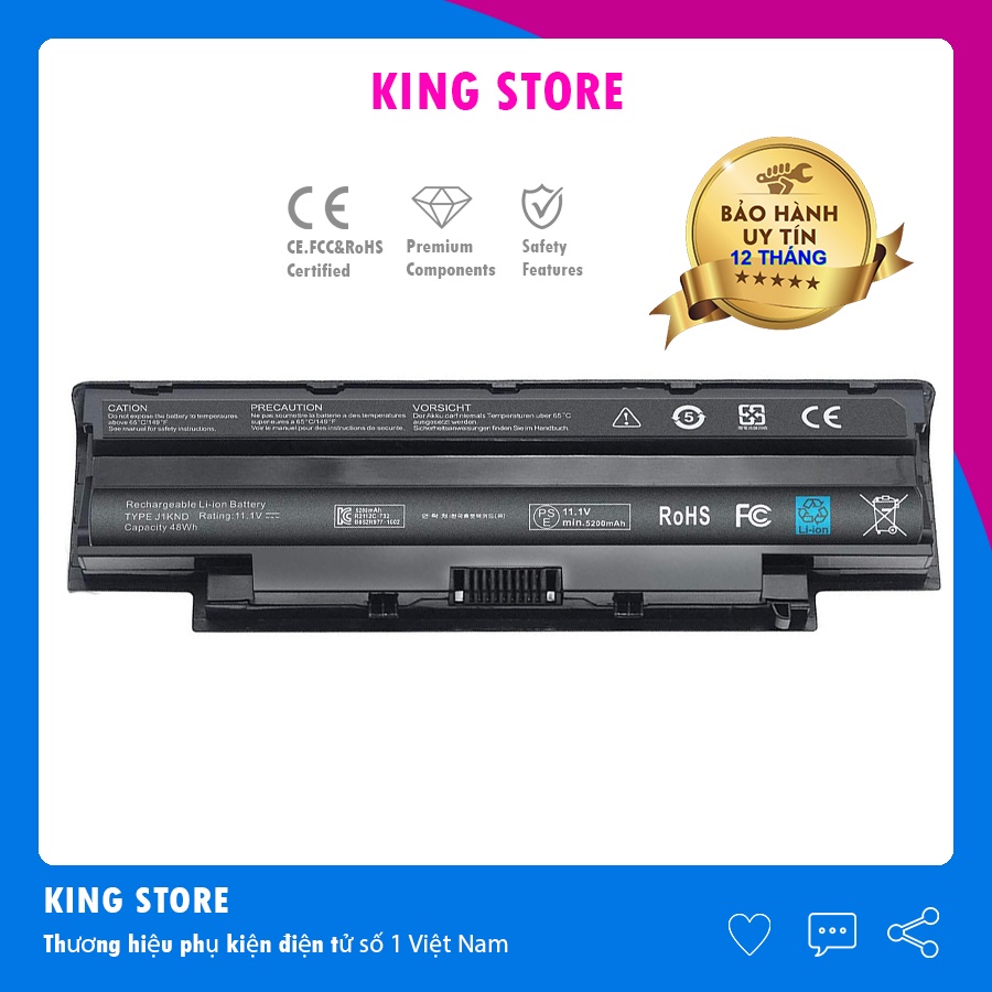 Pin laptop Dell INSPIRON N4010, N4110, N5010, N3010, n5110, N4050, N5050,3420, 3520, 14R, 15R VOSTRO 1450,1440, 2420