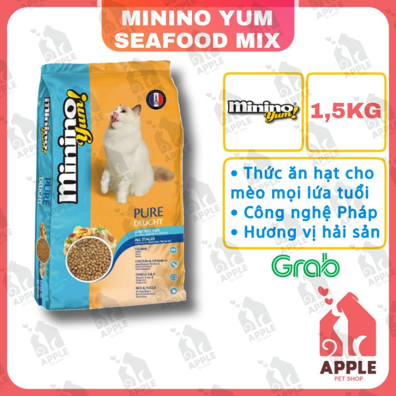 Thức ăn hạt cao cấp Minino Yum cho mèo mọi lứa tuổi - Vị hải sản