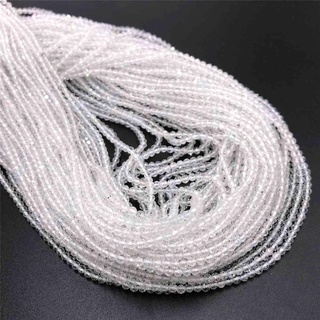 Hạt pha lê thạch anh trắng AA tự nhiên 2 3 4mm Hạt nhỏ Micro Đá quý tự nhiên Hạt đá thạch anh pha lê phần tròn hạt rời