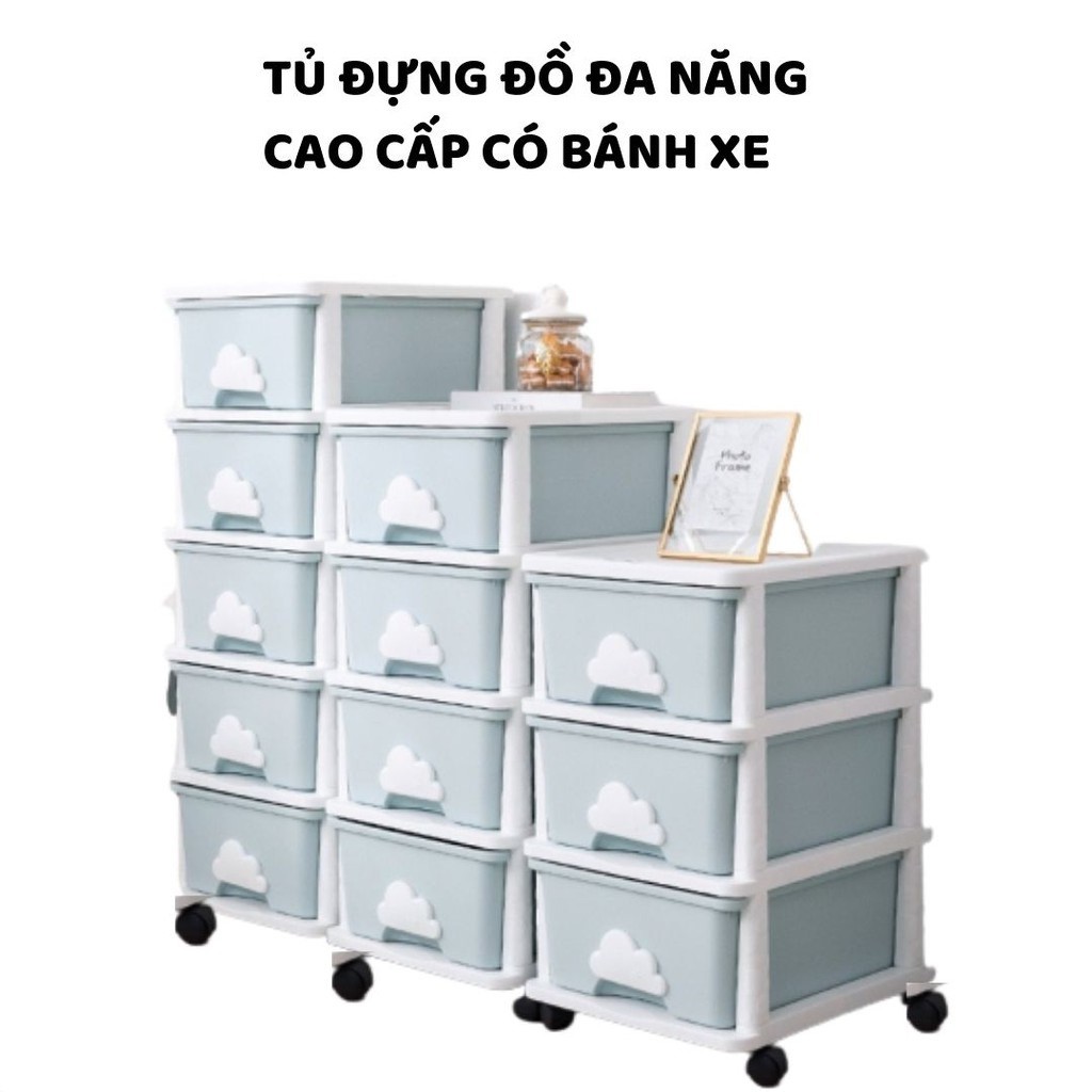 Tủ nhựa cho bé đựng quần áo giày dép đồ chơi mỹ phẩm 3 4 5 ngăn tủ để đầu giường cho mẹ & bé chính hãng Yeya