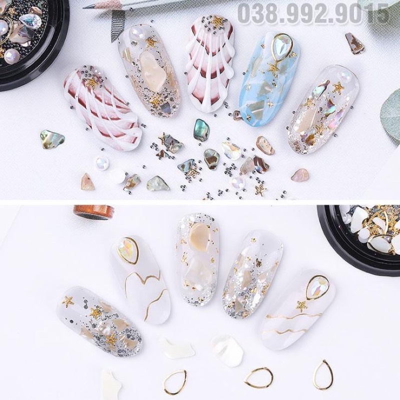 Trang trí móng xà cừ hỗn hợp