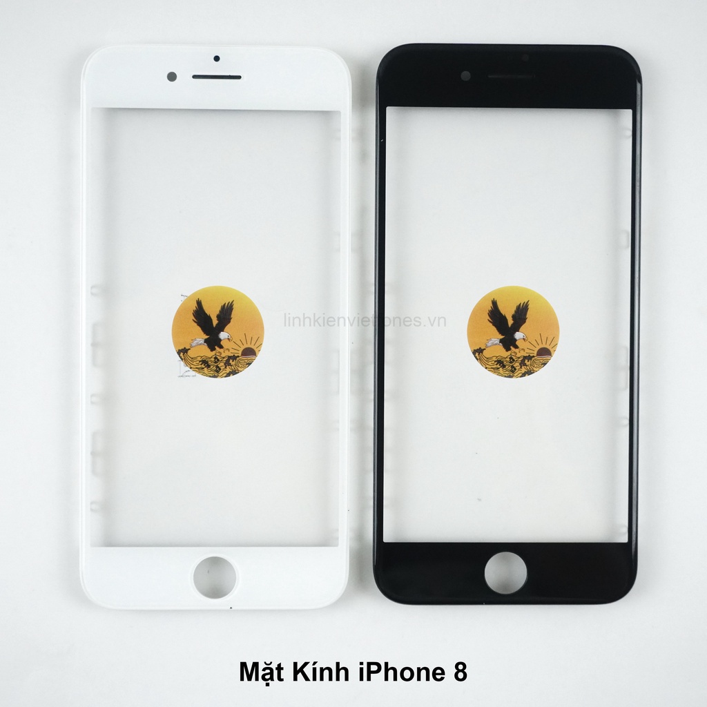 Mặt kính Liền Ron Ép Kính iP8 (Trắng/ Đen)
