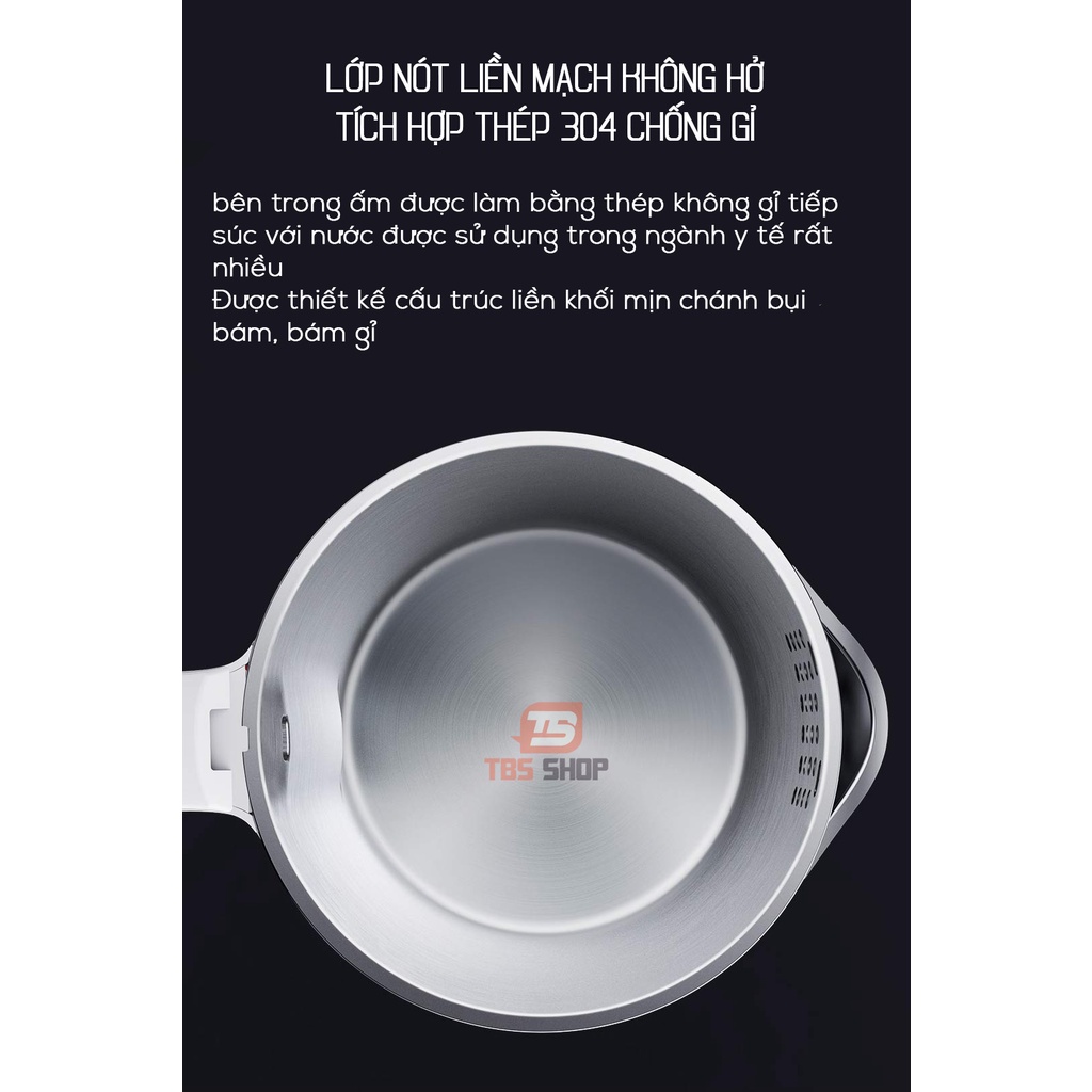 Ấm siêu tốc xiaomi inox 304 dung tích 1.5l 1800w hàng chính hãng