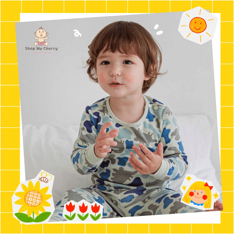 BỘ THU ĐÔNG DÀI TAY CAO CẤP TRẺ EM CỦA HÃNG CORDI-I, CHẤT THUN COTTON ORGANIC, KHỦNG LONG KHAKI