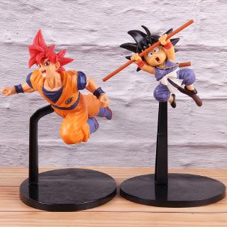 Mô hình đồ chơi nhân vật son goku siêu saiyan God trong phim hoạt hình " Dragon Ball "