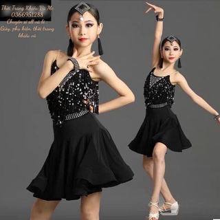 Đầm khiêu vũ latin đầm biểu diễn bé gái